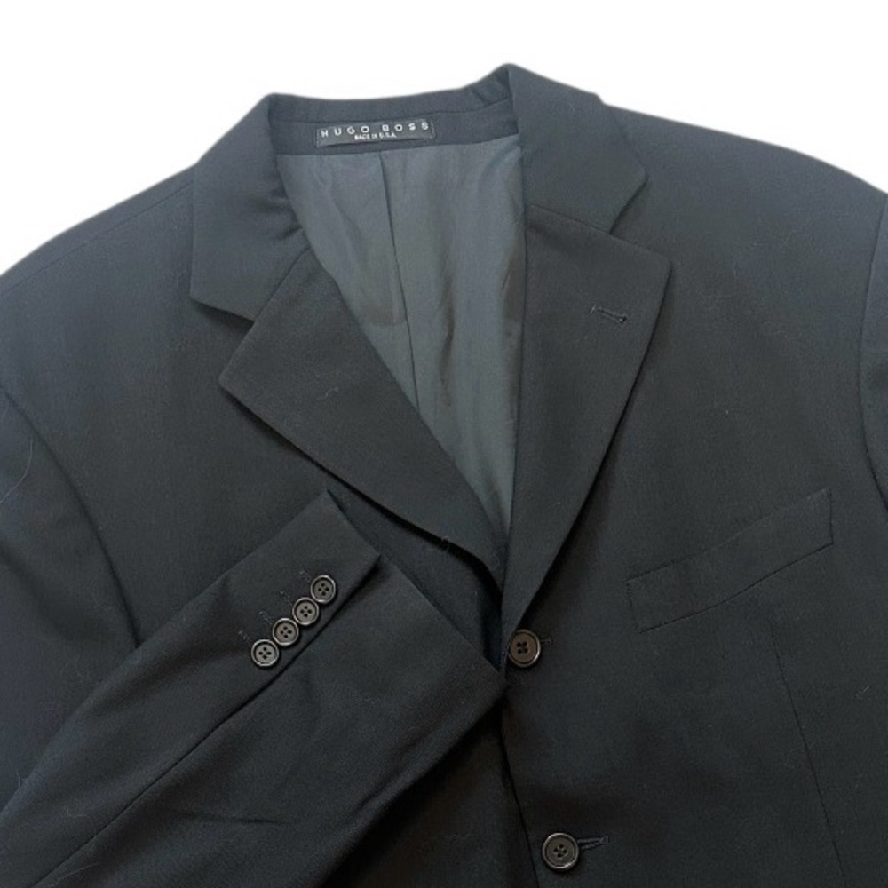 Hugo Boss Men's 40R Elegant Black Sport Coat 4 Button Notch Lapel